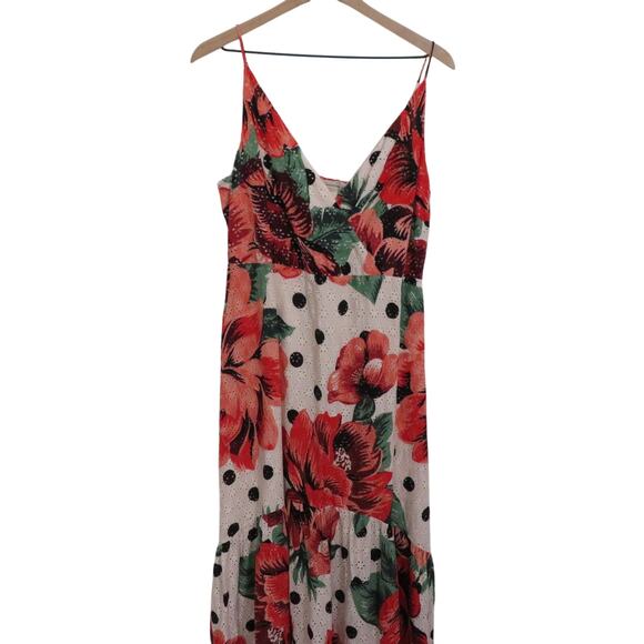 Farm Rio 14 Floral Riviera Eyelet Maxi Dress Vibrant Summer Print